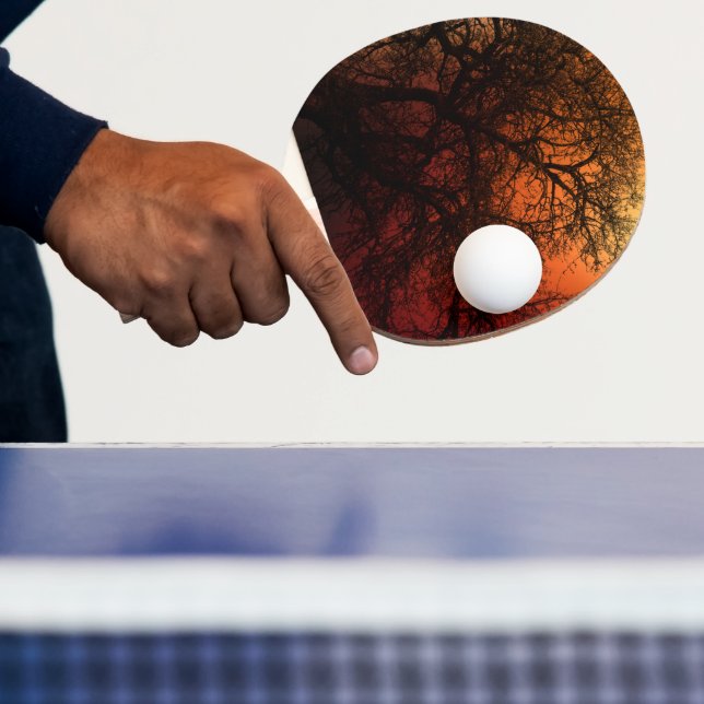 Sunset Silhouette Winter Träd Pingisracket (Insitu)