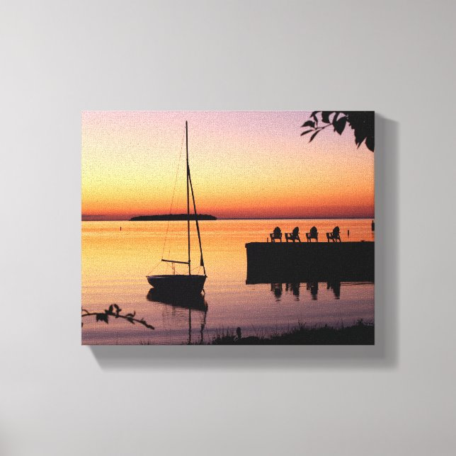 Sunset Silhouette Wrapped Canvas (Framsida)