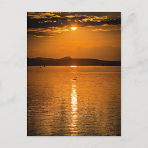 Sunset, Sjö Balaton, Ungern Vykort