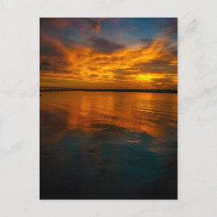 Sunset Sjö Charles Louisiana Vykort