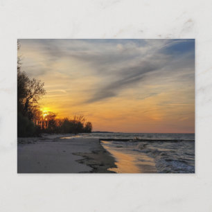 Sunset, Sjö Erie, Ohio Vykort