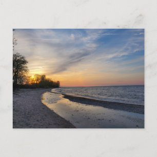 Sunset, Sjö Erie, Ohio Vykort