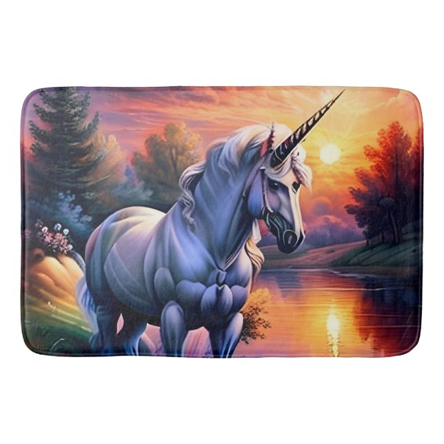 Sunset Sjö River Unicorn Seven Badrumsmatta (Framsidan)