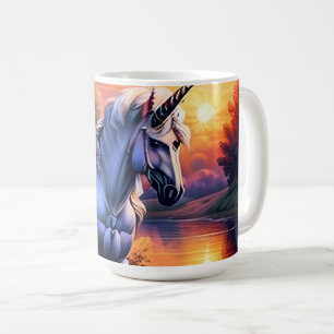 Sunset Sjö River Unicorn Seven Kaffemugg