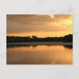 Sunset sjö vykort