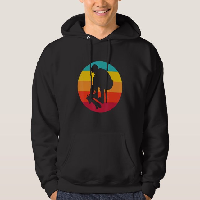 Sunset Skateboarder Hoodie (Framsida)