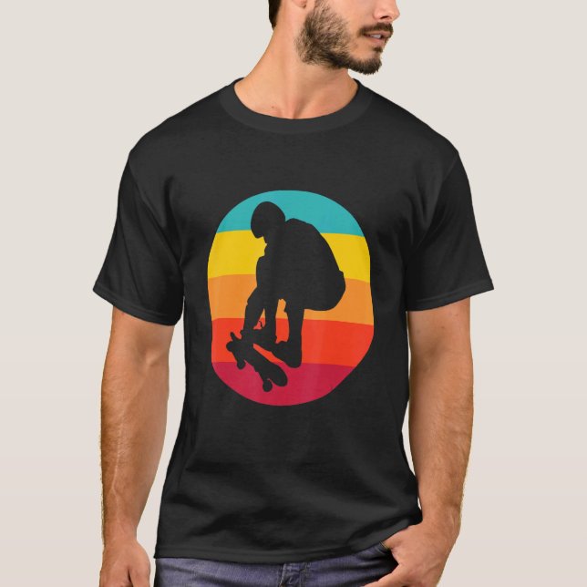 Sunset Skateboarder T Shirt (Framsida)