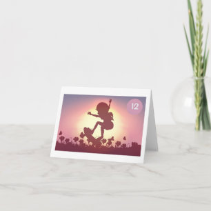 Sunset Skater Girl Birthday Card - 12 Kort