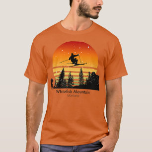 Sunset Skiing på Whitefish Mountain MT med skier T Shirt