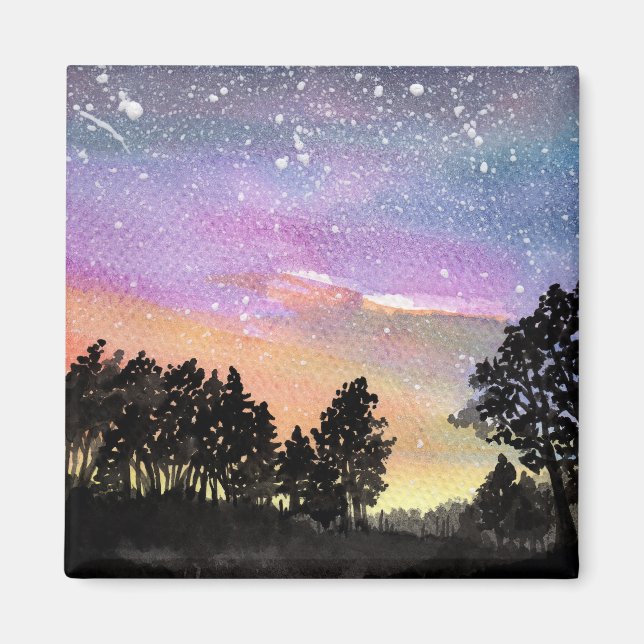Sunset Skogen Magnet (Framsidan)