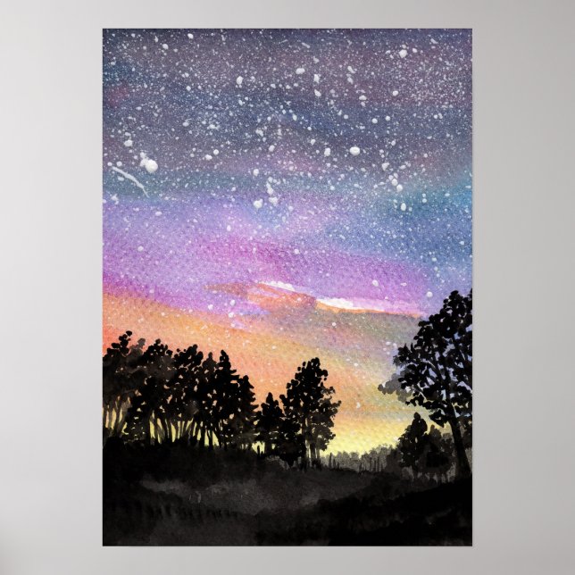 Sunset Skogen Poster (Framsidan)