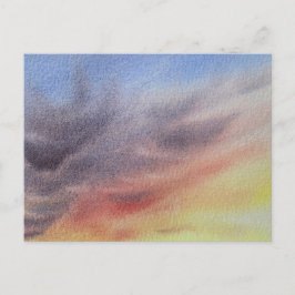 Sunset Sky Watercolor Painting  Helg Vykort