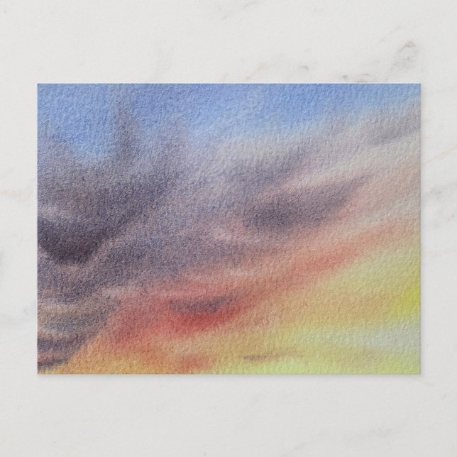 Sunset Sky Watercolor Painting  Helg Vykort (Framsida)