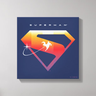 Sunset Soar Superman Shield Canvastryck