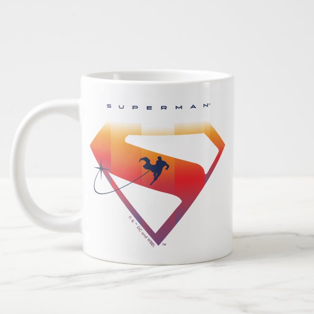 Sunset Soar Superman Shield Jumbo Mugg (Vänster)