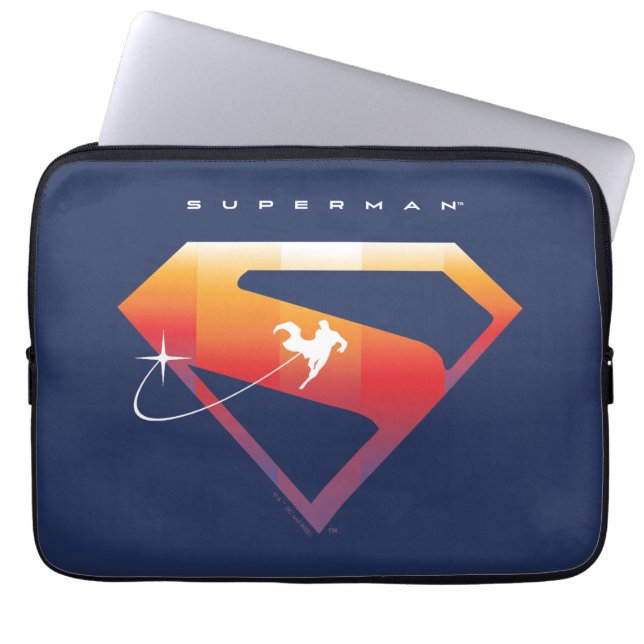 Sunset Soar Superman Shield Laptop Fodral (Framsidan)