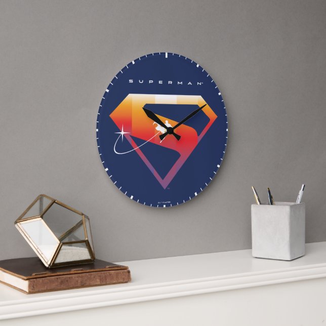 Sunset Soar Superman Shield Stor Klocka (Kontor)