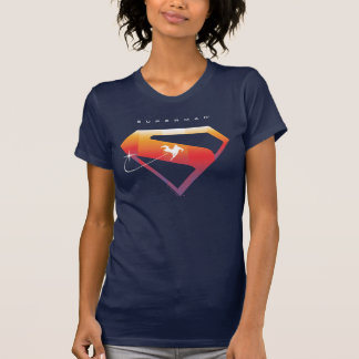 Sunset Soar Superman Shield T Shirt