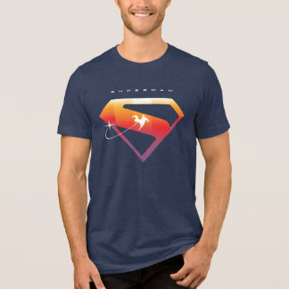 Sunset Soar Superman Shield T Shirt