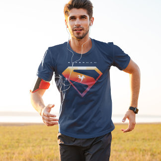 Sunset Soar Superman Shield T Shirt