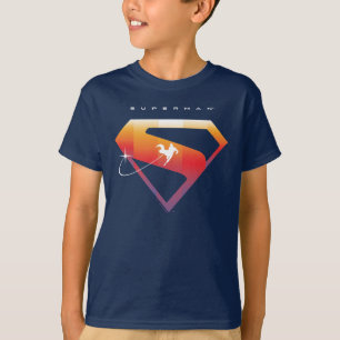 Sunset Soar Superman Shield T Shirt