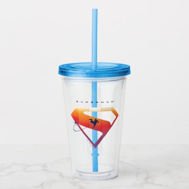 Sunset Soar Superman Shield Take Away Mugg (Framsida)