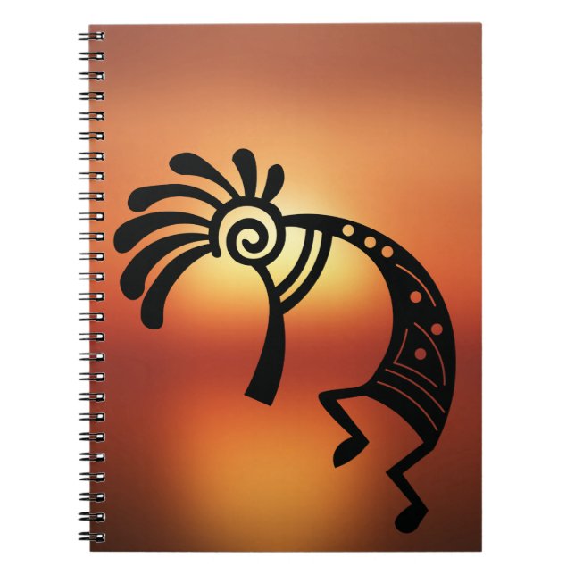 Sunset Southwest Kokopelli Notebook Anteckningsbok (Framsidan)