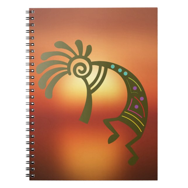 Sunset Southwest Kokopelli Notebook Anteckningsbok (Framsidan)