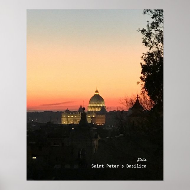 Sunset - St. Peter's Basilica Poster (Framsidan)