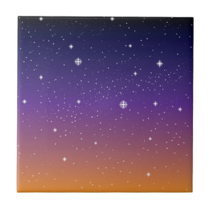 Sunset Starry Night Himlar Kakelplatta