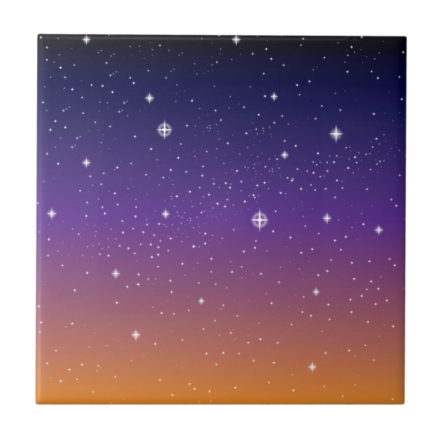 Sunset Starry Night Himlar Kakelplatta (Framsidan)