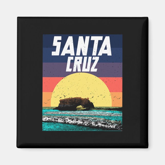 Sunset Sten Bridge Santa Cruz Beach Cali Magnet (Framsidan)
