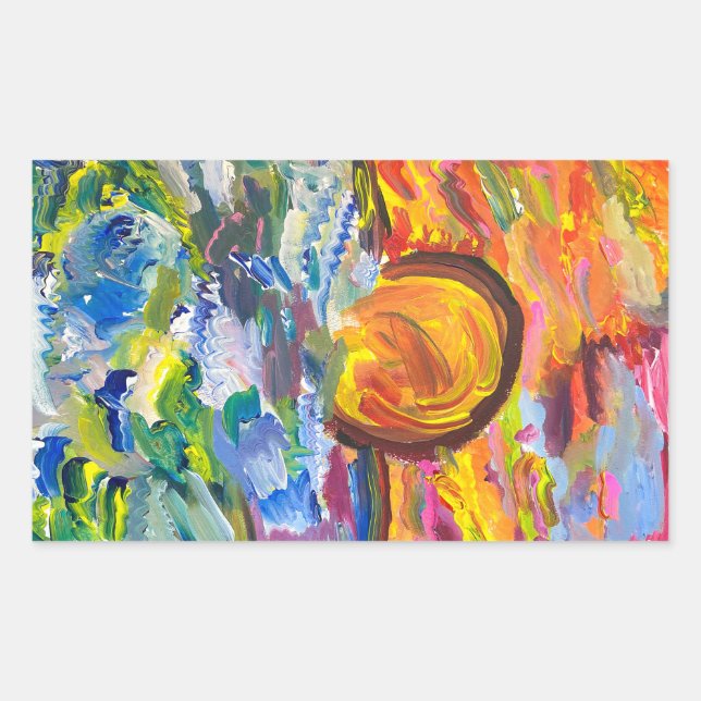 Sunset Sticker Rektangulärt Klistermärke (Framsida)