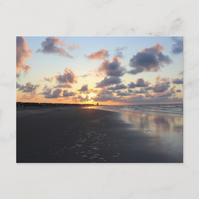 Sunset-strand-morgon Vykort (Framsida)