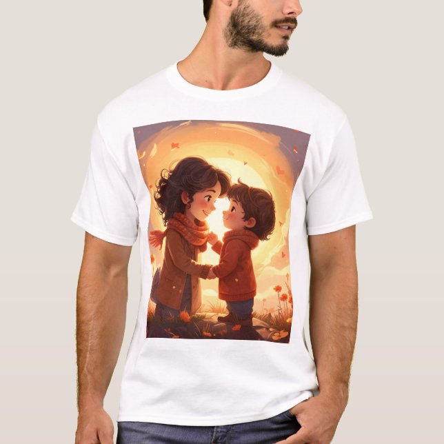 Sunset Stroll Mother & Child in Bloom T Shirt (Framsida)
