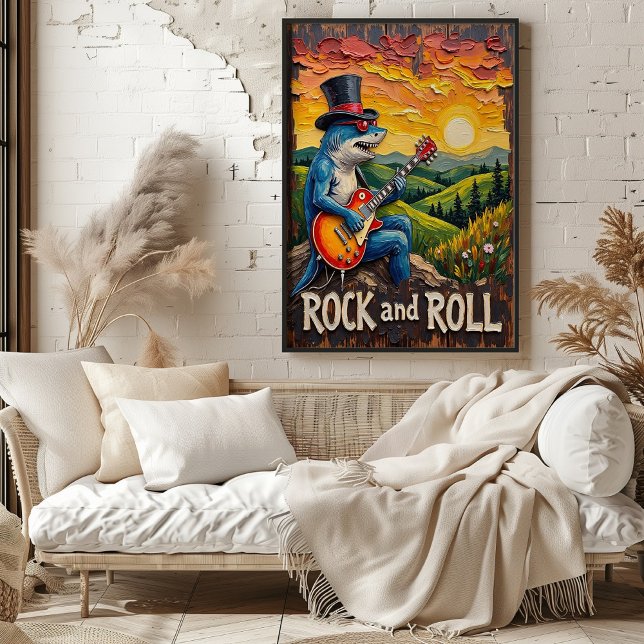 Sunset Strums: Sharks Sten Anthem Poster (Skapare uppladdad)