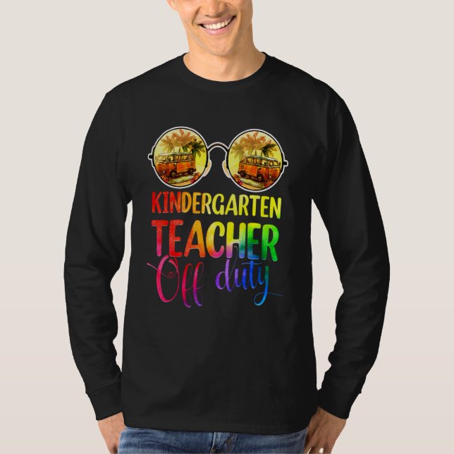 Sunset Summer Kindergarten Teacher of Duty Sungla T Shirt (Framsida)
