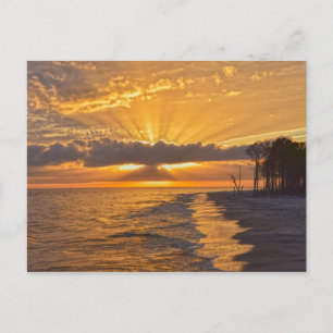 Sunset Sunbeams på Dauphin Island, Alabama Vykort