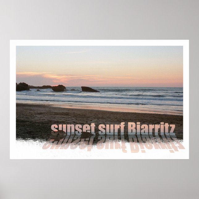 sunset surfa Biarritz Poster (Framsidan)
