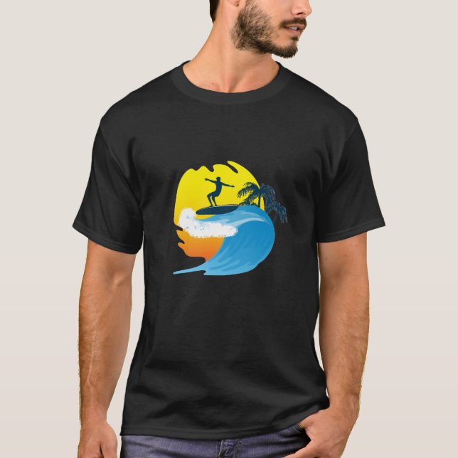 Sunset Surfer T Shirt (Framsida)