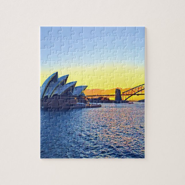 Sunset Sydney Opera House Puzzle Pussel (Vertikal)