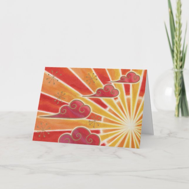 Sunset Tack'hälsning card Tack Kort (Framsida)