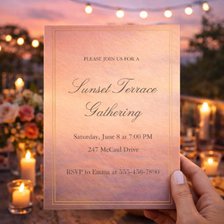 Sunset Terrace Soirée Invitation Inbjudningar