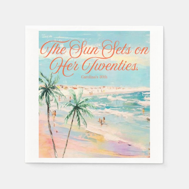 Sunset ThBäste 30års födelsedag Pappersservett (Framsidan)