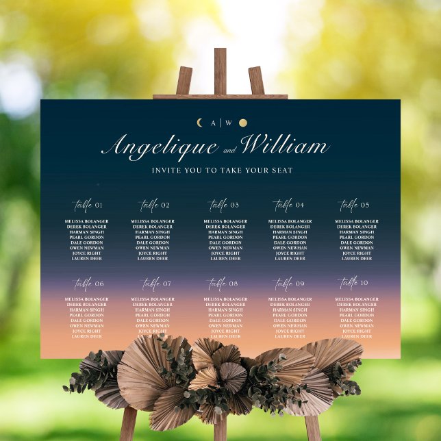 Sunset to Moonrise Wedding Seating Chart Poster (Skapare uppladdad)