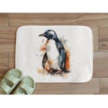 Sunset Tones Watercolor Penguin