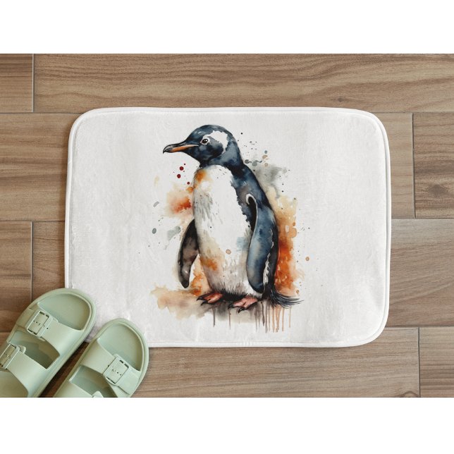 Sunset Tones Watercolor Penguin Badrumsmatta (Skapare uppladdad)