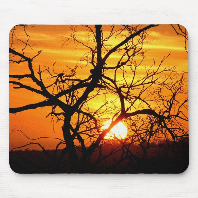 Sunset Träd Silhouette Mousepads Musmatta (Framsidan)