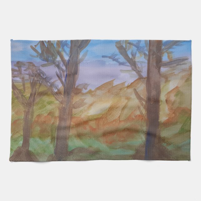Sunset Träd Tea Towel Kökshandduk (Horisontell)