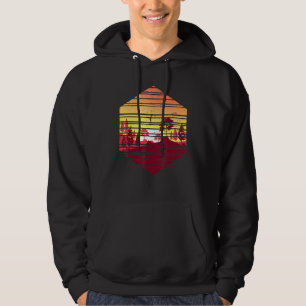 Sunset Träd Wildlife Natature Outdoor Vild Retro F Hoodie